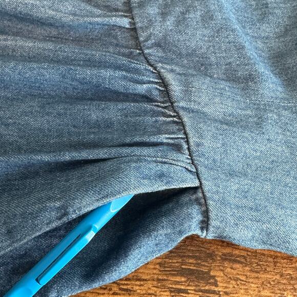 Old Navy Denim Romper Shorts Large Basque Waist Cami Bodice Festival Cowgirl EUC - Picture 8 of 10